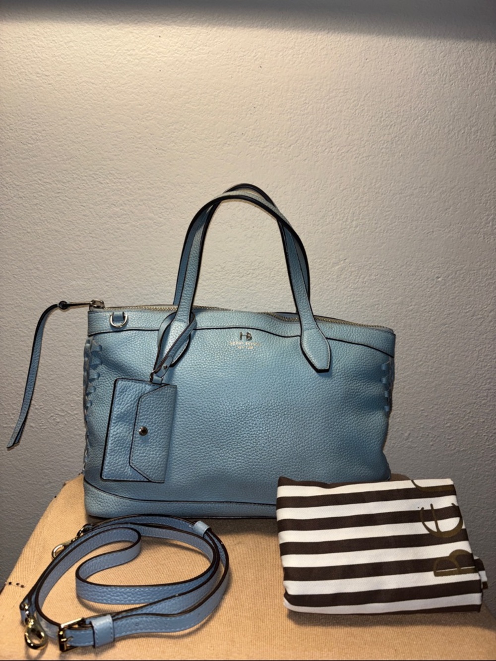 Henri Bendel NOHO SATCHEL-NOVELTY GUSSET in CHAMBRAY BLUE